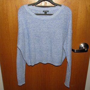 Wild Fable Women's Crewneck Cropped Sweater Blue